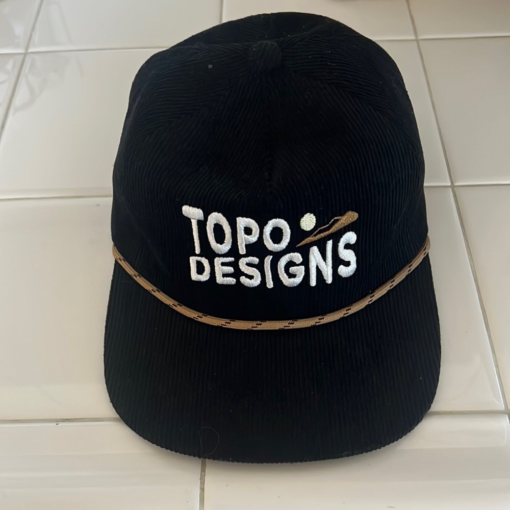 Topo designs black corduroy hat